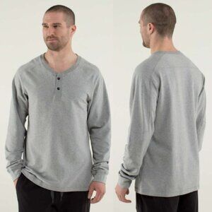 Lululemon All Town Henley Heathered Medium Gray / Ambient Gray